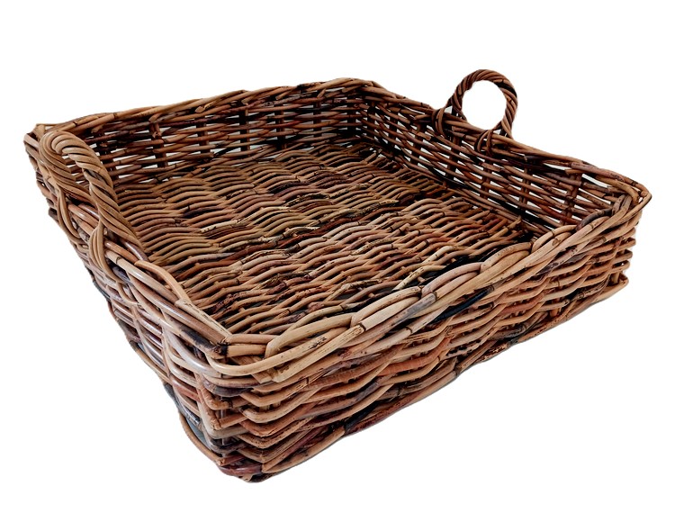 CK7044/3 VASSOIO CESTO QUADRATO RATTAN CM 60X60X15/23 H CK7044/3 VASSOIO CESTO QUADRATO RATTAN CM 60X60X15/23 H